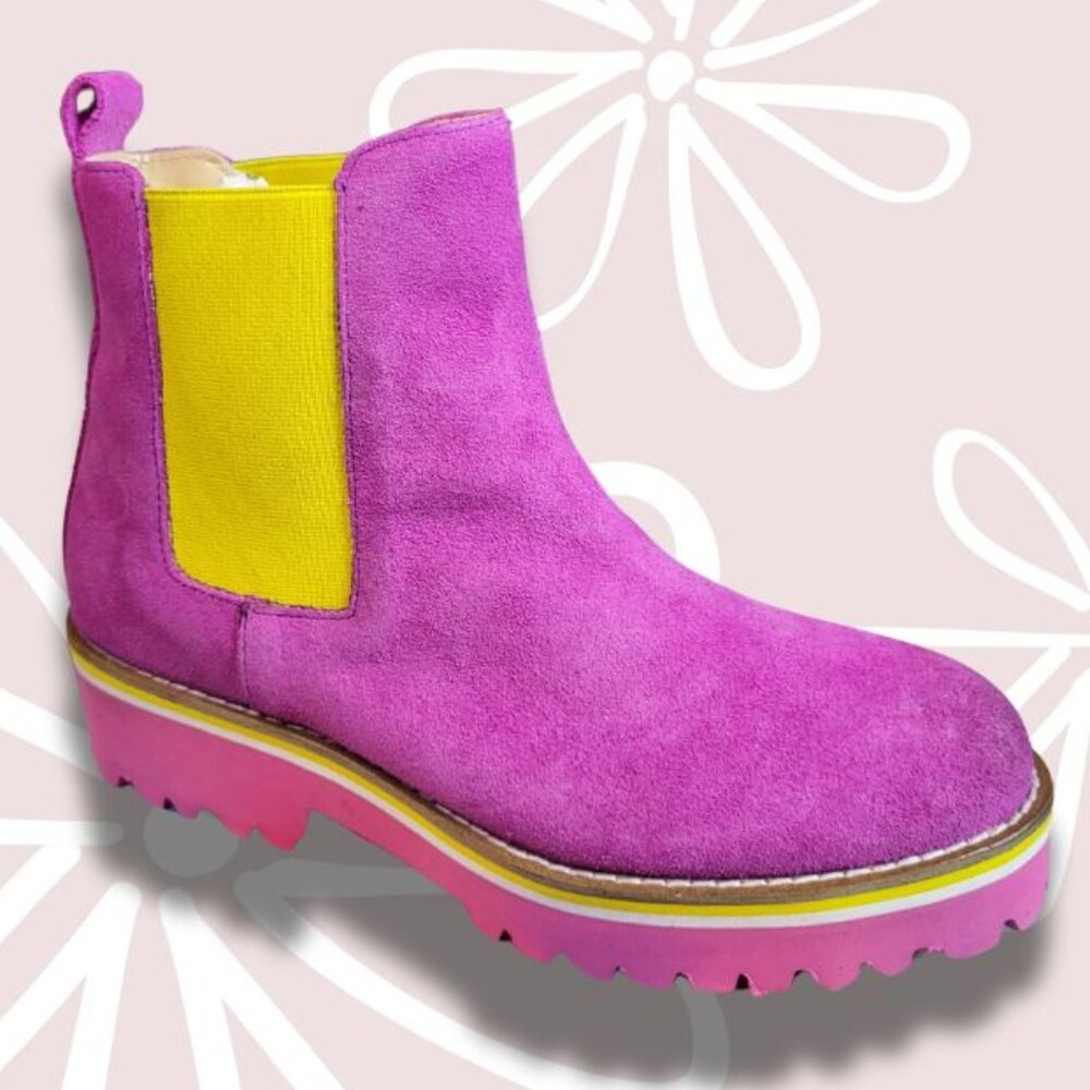 GIROTTI NWT Suede Leather Chelsea Boots Pink Size 37 EU Size 6 to 6.5 US